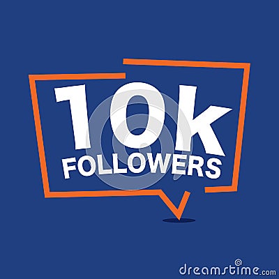 10k Followers Template for Celebrating in Online Social Media Networks Vector Vector Illustration