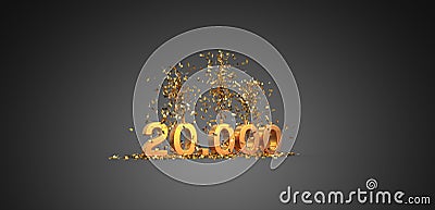 20 K followers thank you illustration dark background Cartoon Illustration