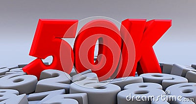 50k, 50000 followers thank you. Stock Photo