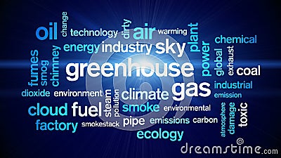 4k Greenhouse Gas Animated Tag Word Cloud,Text Design Animation Typography.  Stock Video - Video of pipe, greenhouse: 184877285