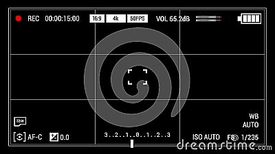 4k ha animato il fondo della trasparenza del mirino della macchina fotografica di HUD 4k ha animato il fondo della trasparenza del mirino della macchina fotografica di HUD