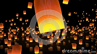 4k hermoso, linternas que vuelan en cielo nocturno almacen de video 4k hermoso, linternas que vuelan en cielo nocturno almacen de video