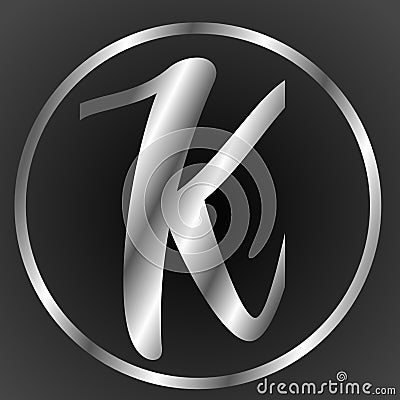 K letter logo, silver logo k, logo silver k, k logo, silver k, Stock Photo