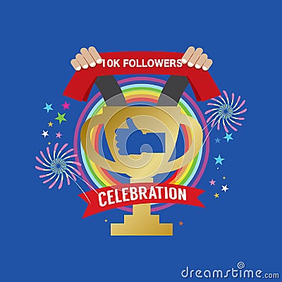 10k Likes Celebration Sign Symbol Vector Vector Illustration