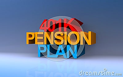 401k pension plan on blue Stock Photo