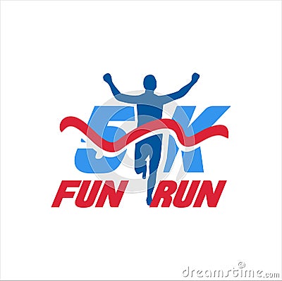 5K Run Logo Design vector Stock symbol .Running logo sport concept Vector Illustration