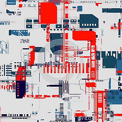 tech city color displacement map texture for 3d modelling Stock Photo