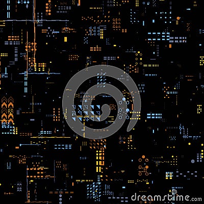 tech city light displacement map texture for 3d modelling Stock Photo