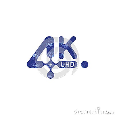 4K Ultra HD icon. Cartoon Illustration