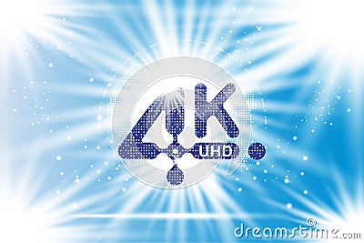 4K Ultra HD icon. Cartoon Illustration