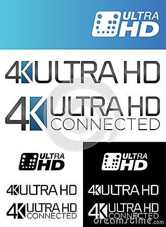 4K Ultra HD Labels Stock Photo