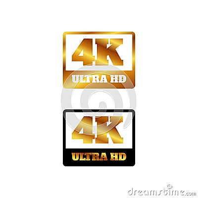 4K Ultra HD logo symbol 4K UHD sign mark Ultra High definition resolution on the square shape icon vector Vector Illustration