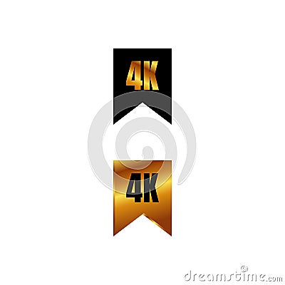 4K Ultra HD logo symbol 4K UHD sign mark Ultra High definition resolution on the square shape icon vector Vector Illustration