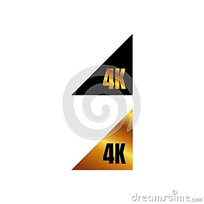 4K Ultra HD logo 4K UHD sign mark Ultra High definition resolution symbol placed in the corner of the frame icon vector Vector Illustration