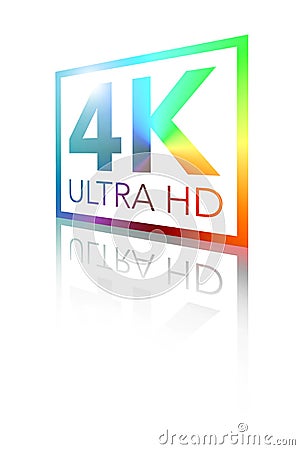 4K Ultra HD Perspective Shiny Color Logo Stock Photo