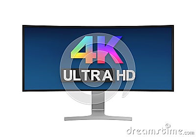 4K Ultra HD Wide Monitor Stock Photo