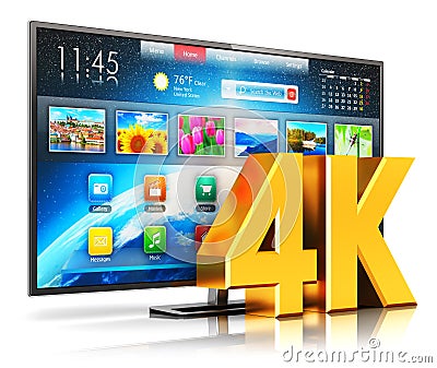 4K UltraHD smart TV Cartoon Illustration