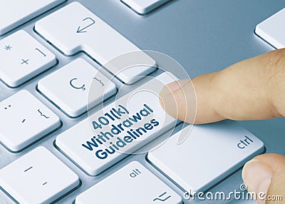 401k Withdrawal Guidelines - Inscription on Blue Keyboard Stock Photo