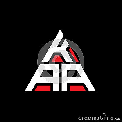KAA triangle letter logo design with triangle shape. KAA triangle logo design monogram. KAA triangle vector logo template with red Vector Illustration