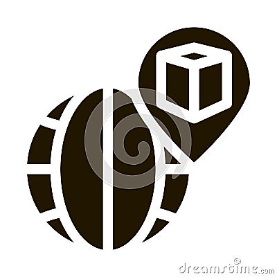 kaaba geolocation on planet icon Vector Glyph Illustration Vector Illustration