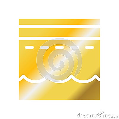 Kaaba icon solid gradient golden colour ramadan symbol illustration perfect Vector Illustration