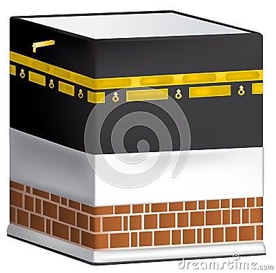 Kaaba in Mecca isolated on white Vector Illustration