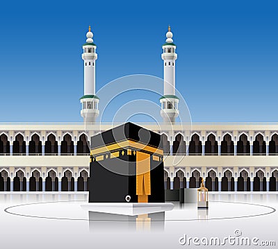 Kaaba Mecca Saudi Arabia Vector Illustration