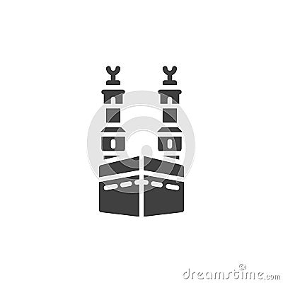 Kaaba mosque vector icon Vector Illustration