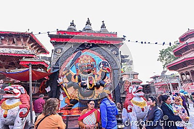 Kaal Bhairav Temple in Kathmandu Durbur Square Editorial Stock Photo