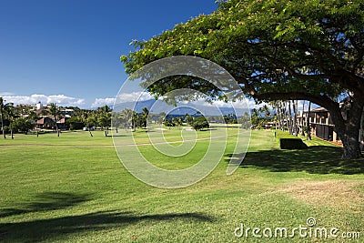 Kaanapali golf course west coast of Maui, Hawaii Stock Photo