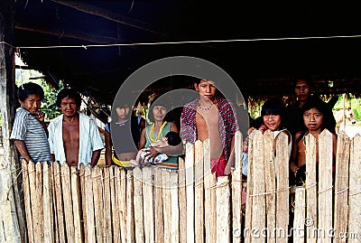 Kaapor family, native indian of Brazil Editorial Stock Photo