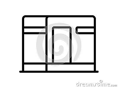 Kaba islam building single isolated icon with outline style Vector Illustration