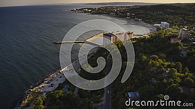 Kabakum city and the beach area. A relatively newly landscaped beach south of Golden Sand in Albena Editorial Stock Photo