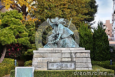 Kabuki actor monument in Tokyo Editorial Stock Photo