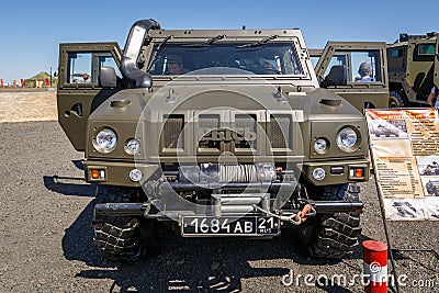 Special multi-purposes armored vehicle Rys, Iveco LMV. Front view Editorial Stock Photo