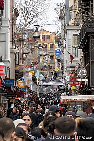 Kadikoy is a bustling district on the Asian side of Istanbul, Turkey. Editorial Stock Photo