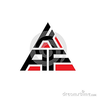 KAF triangle letter logo design with triangle shape. KAF triangle logo design monogram. KAF triangle vector logo template with red Vector Illustration