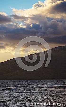 Kaheawa Wind Farm Stock Photo