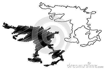 Kahramanmaras City Republic of Turkey, Mediterranean Region map vector illustration, scribble sketch City of Maras map Vector Illustration