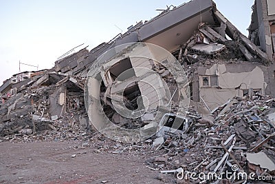 A view from Maras after the 7.7 magnitude earthquake Editorial Stock Photo