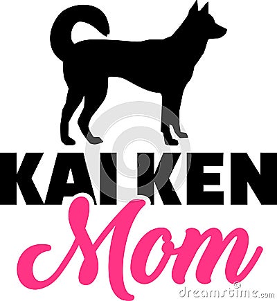 Kai ken mom silhouette Vector Illustration