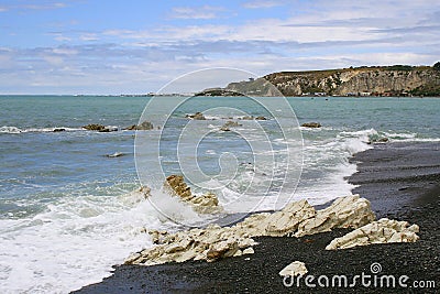 Kaikoura coastline in Canterbury, New Zealand south Island Stock Photo