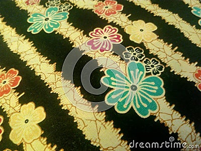 Kain batik corak bunga/ batik flower patern Stock Photo