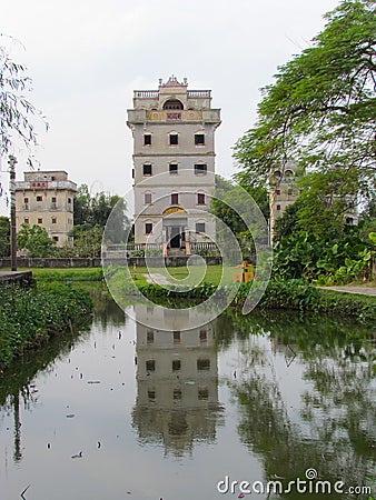 Kaiping Diaolou watchtower in Chikan Unesco world heritage site Stock Photo