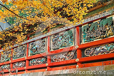 Kairo - The wall of Yomeimon gate at Tosho-gu shrine in Nikko, Japan Stock Photo