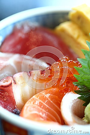 Kaisen don , seafood rice bowl Japanese food Stock Photo