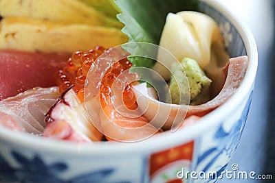 Kaisen don , seafood rice bowl Japanese food Stock Photo