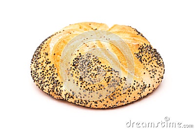 Kaiser Roll With Poppy Seeds Stock Photo