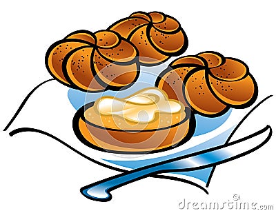 Kaiser Rolls Vector Illustration