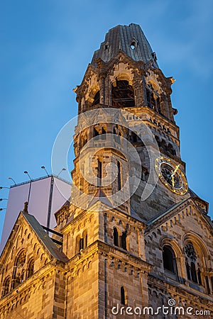 The Kaiser Wilhelm Memorial Church in Breitscheidplatz in Berlin, Germany Stock Photo